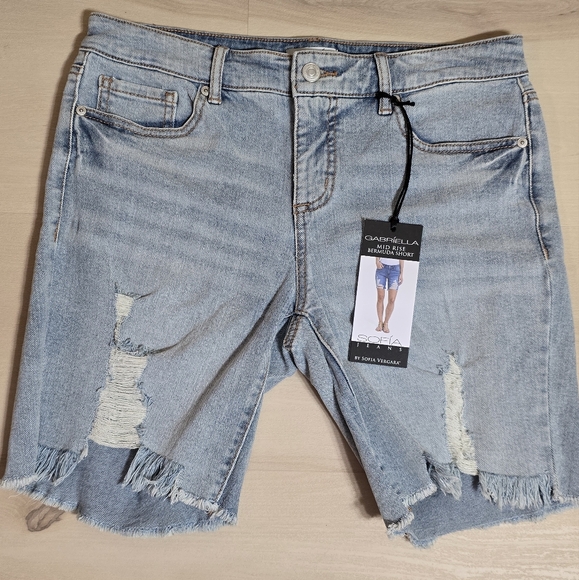 Sofia Jeans by Sofia Vergara Gabriella Mid Rise Bermuda Short Women Size 4 - Picture 1 of 14